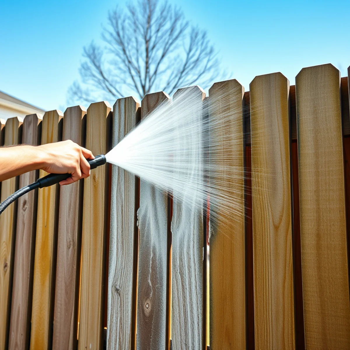 Fence Cleaning crew at work in Lincolnton NC by Hydro Jet PW